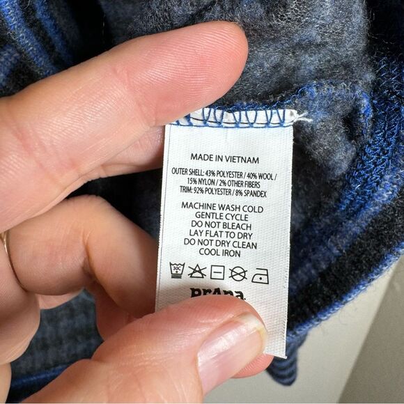Prana Men’s Owen Crewneck Sweater Pure Blue Stripe Wool Blend Outdoor Cozy XL - Picture 7 of 8